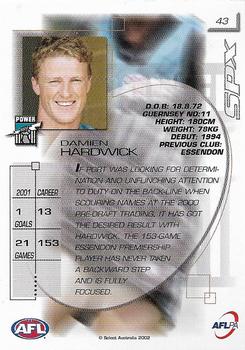 2002 Select AFL Exclusive SPX #43 Damien Hardwick Back